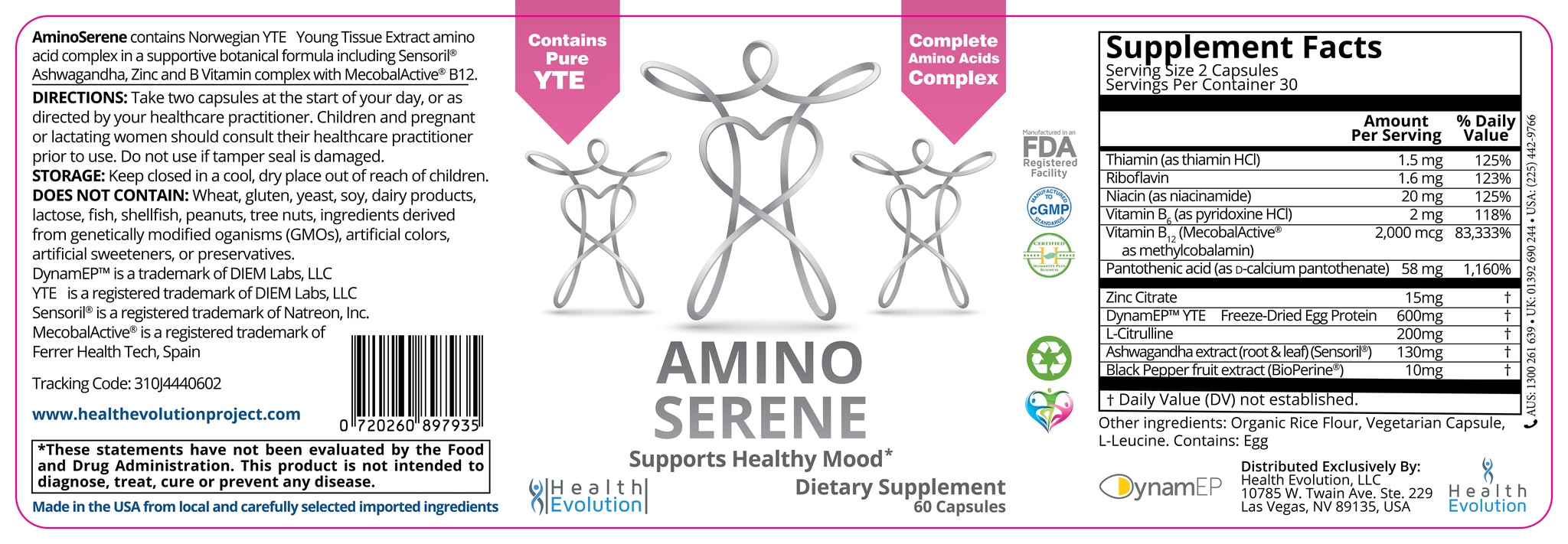 AminoSerene Label