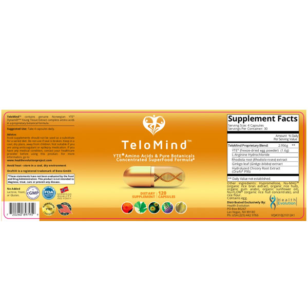 Telomind Supplement Label